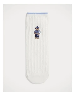 Polo Bear Mini-Cable Quarter-Crew Socks