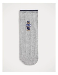 Polo Bear Mini-Cable Quarter-Crew Socks