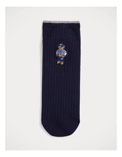 Polo Bear Mini-Cable Quarter-Crew Socks