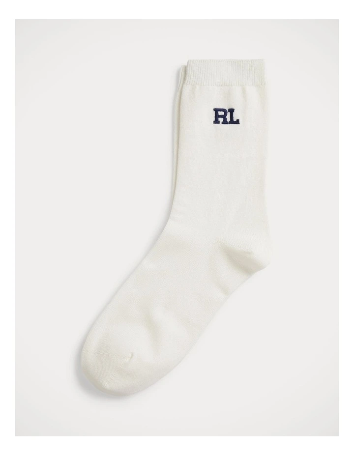 Cotton-Blend Letter Half-Crew Socks image 1