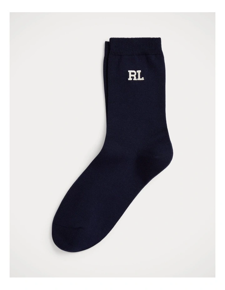 Cotton-Blend Letter Half-Crew Socks image 1