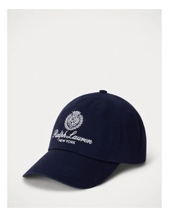 Crest-Embroidered Twill Ball Cap