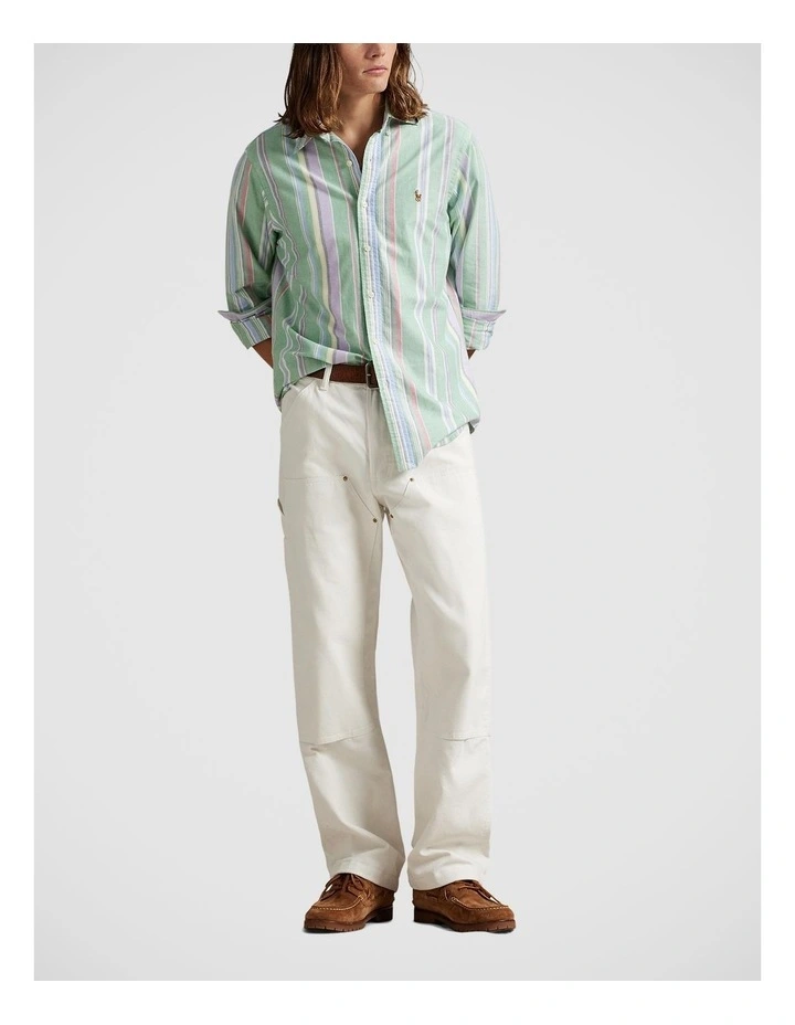 Classic Fit Striped Oxford Shirt image 3