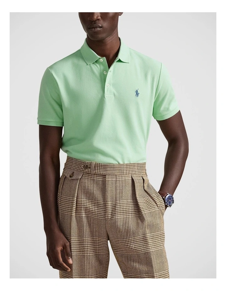 Custom Slim Fit Stretch Mesh Polo Shirt image 1
