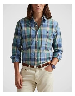 Classic Fit Plaid Poplin Shirt