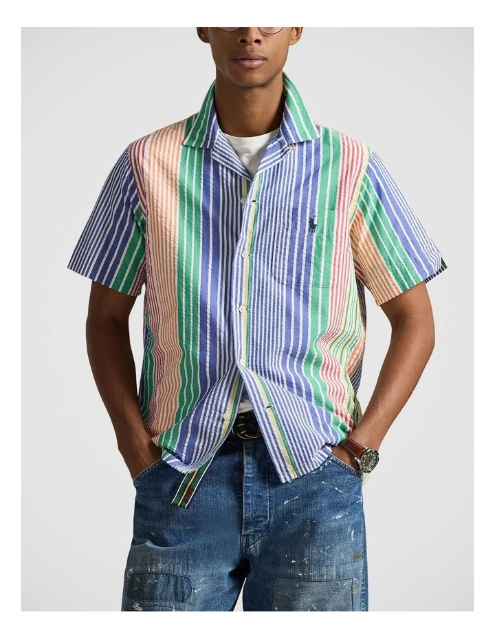 Classic Fit Striped Seersucker Shirt image 1