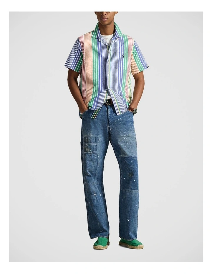 Classic Fit Striped Seersucker Shirt image 3