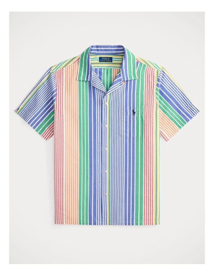 Classic Fit Striped Seersucker Shirt image 4
