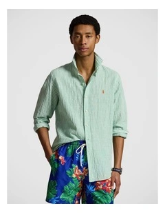 Classic Fit Striped Seersucker Shirt