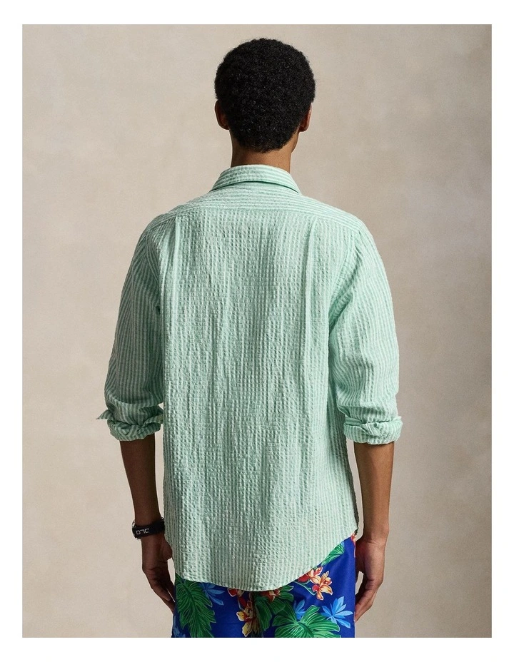 Classic Fit Striped Seersucker Shirt image 2