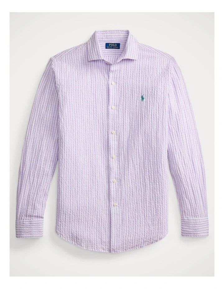 Classic Fit Striped Seersucker Shirt image 4