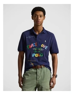 Classic Fit Peace Love Polo Shirt