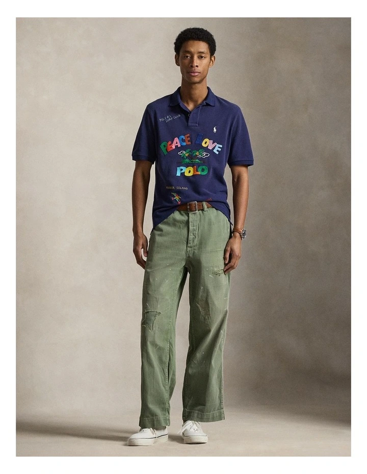 Classic Fit Peace Love Polo Shirt image 3