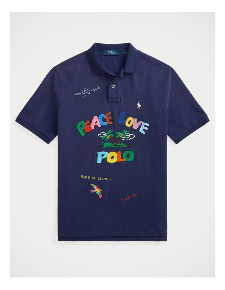 Classic Fit Peace Love Polo Shirt image 4