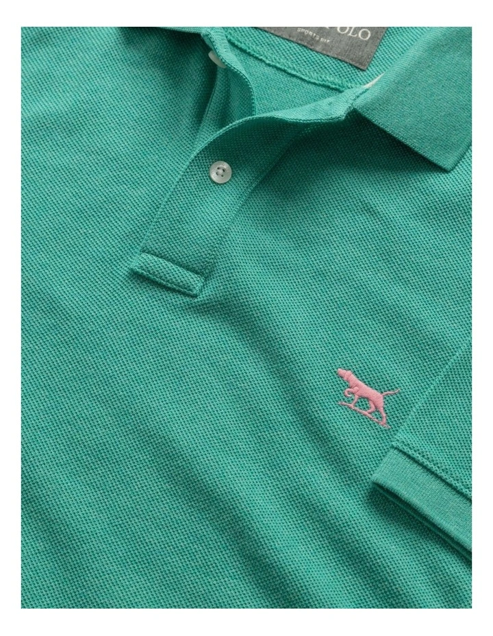 Sports Fit Polo in Turquoise image 2