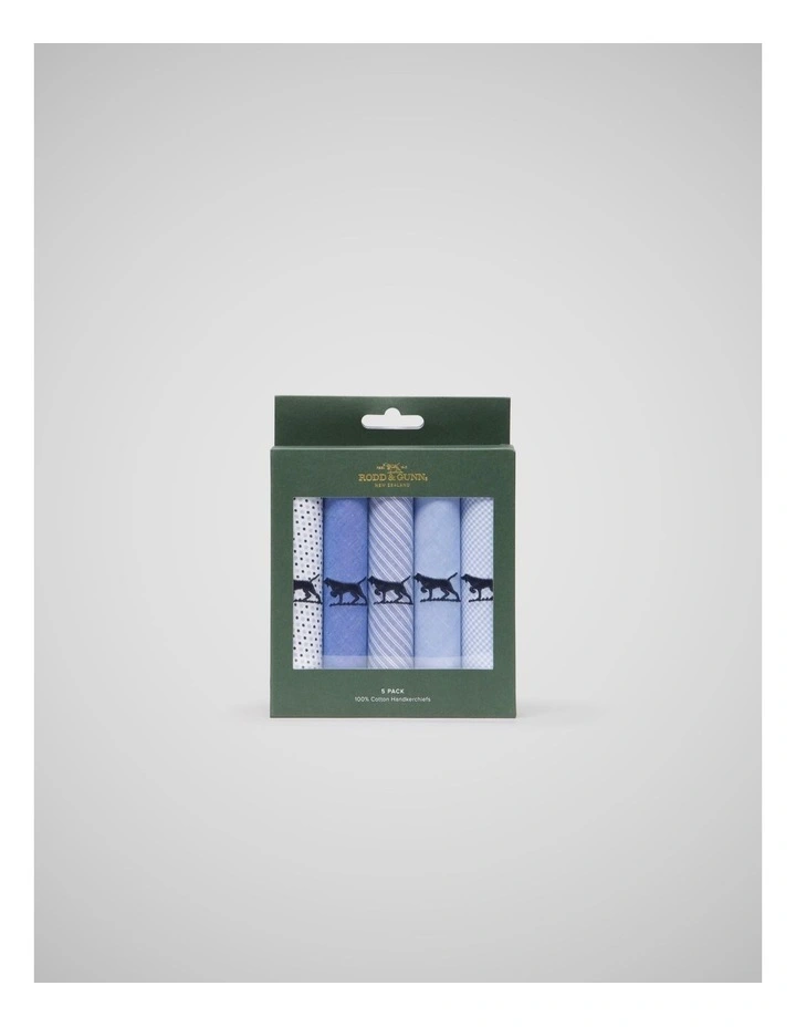 Gunner Handkerchief 5 Pk in Light Blue Mult image 1