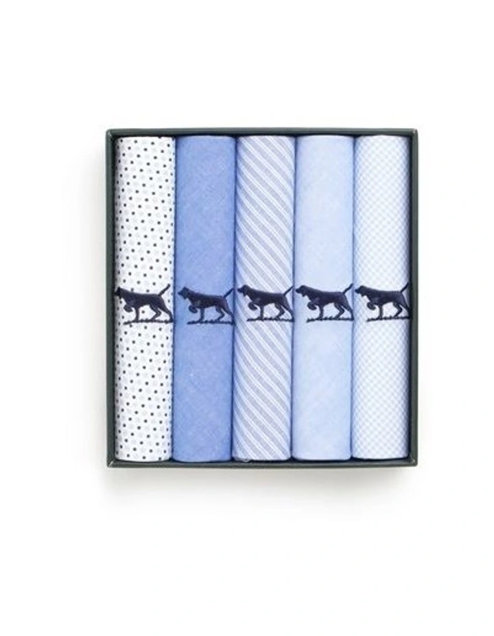 Gunner Handkerchief 5 Pk in Light Blue Mult image 2