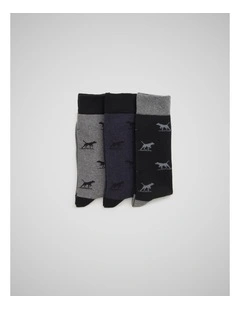 Dogs-A-Plenty Socks 3 Pack in Work Mult