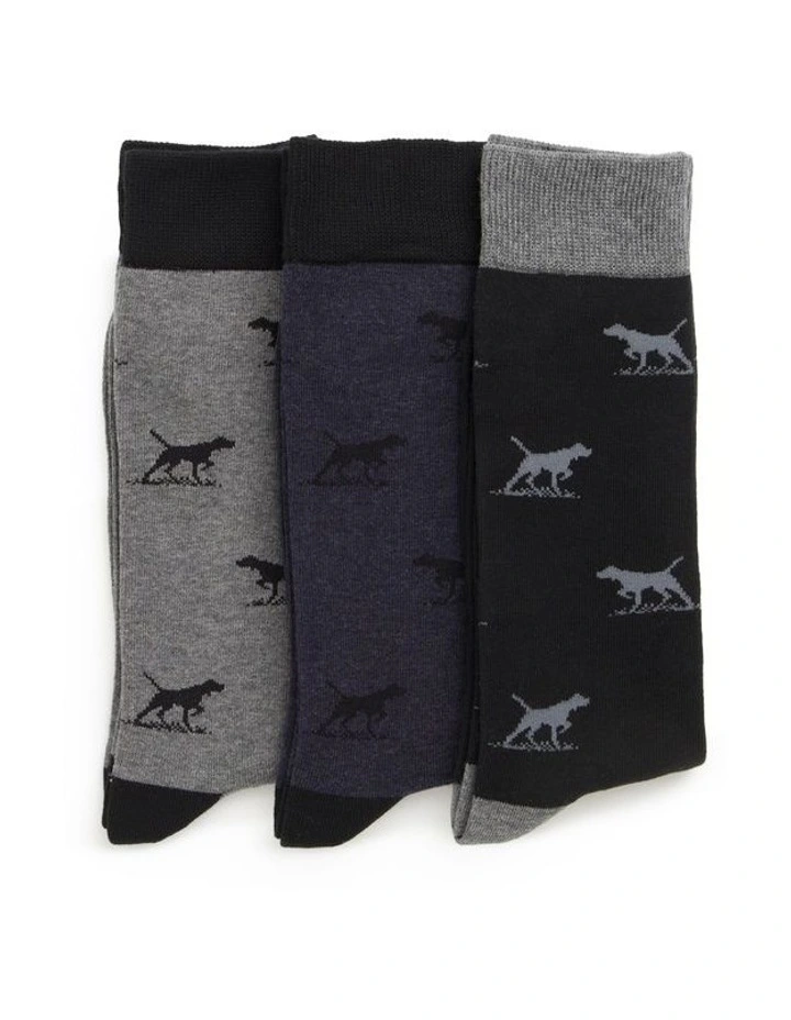 Dogs-A-Plenty Socks 3 Pack in Work Mult image 1