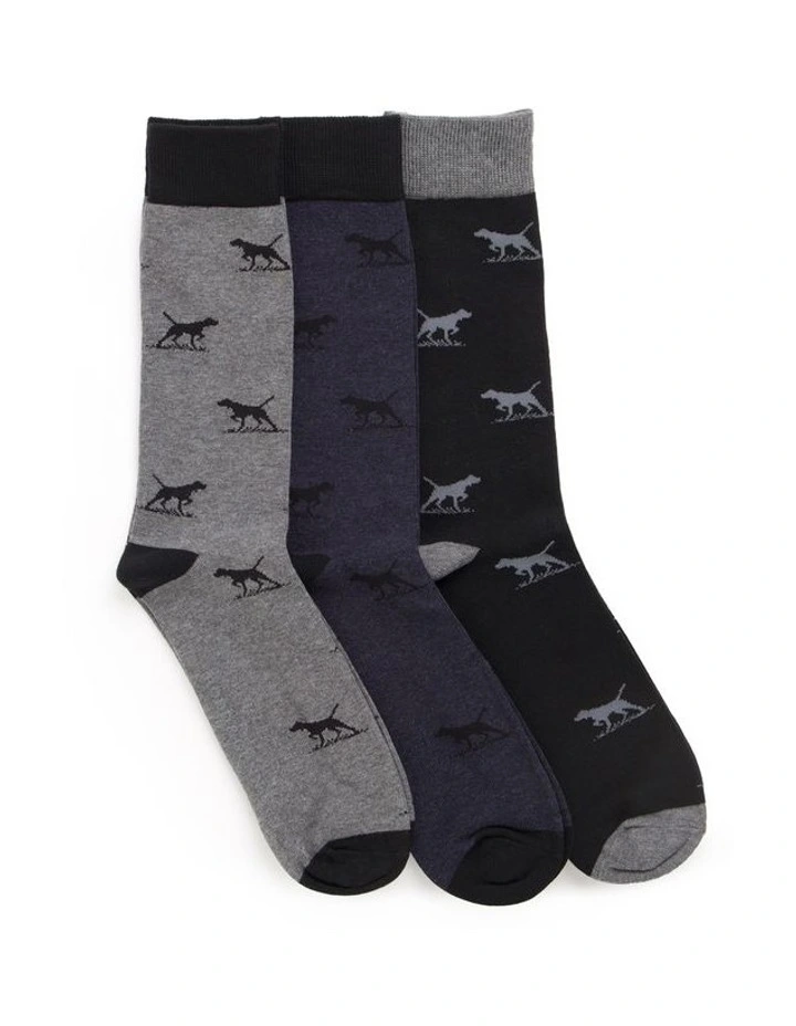Dogs-A-Plenty Socks 3 Pack in Work Mult image 3