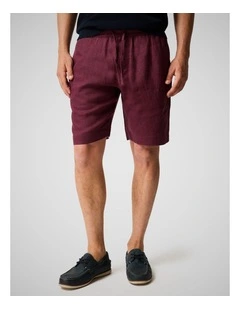 Linen 9 inch Resort Short in Oxblood