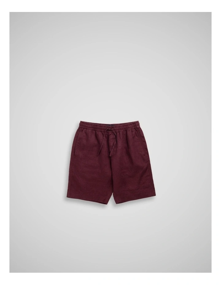 Linen 9 inch Resort Short in Oxblood image 4