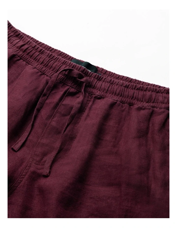 Linen 9 inch Resort Short in Oxblood image 5