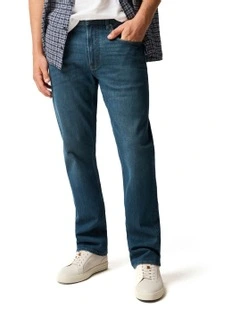 Kurow Relaxed Fit Italian Denim Short Leg in Mid Blue
