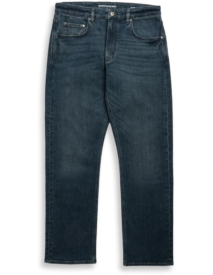 Kurow Relaxed Fit Italian Denim Short Leg in Mid Blue image 4
