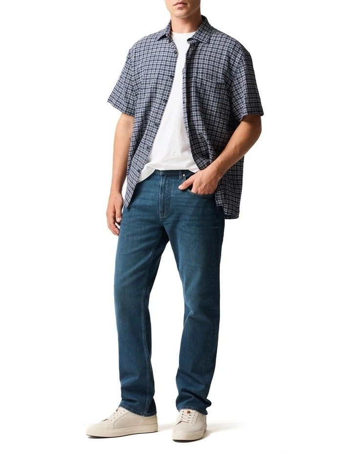 Kurow Relaxed Fit Italian Denim Long Leg in Mid Blue image 2