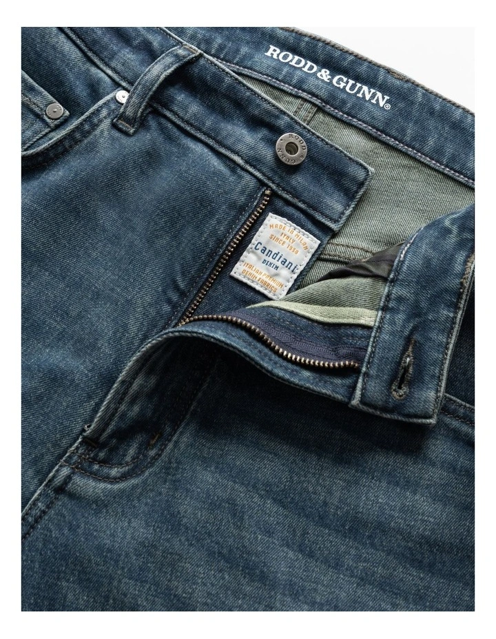 Kurow Relaxed Fit Italian Denim Long Leg in Mid Blue image 5