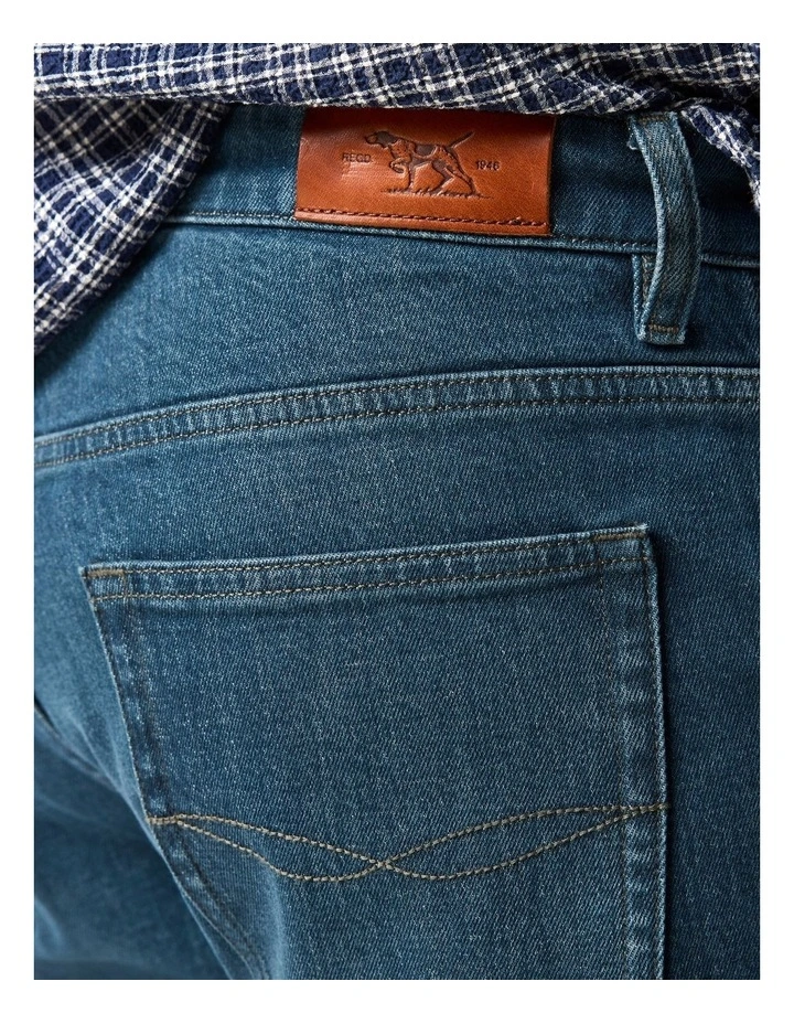 Kurow Relaxed Fit Italian Denim Long Leg in Mid Blue image 6