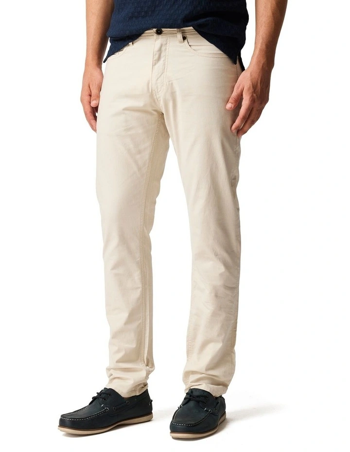 Gunn Straight Fit Jean Short Leg in Beige image 1