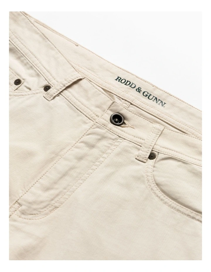 Gunn Straight Fit Jean Short Leg in Beige image 4