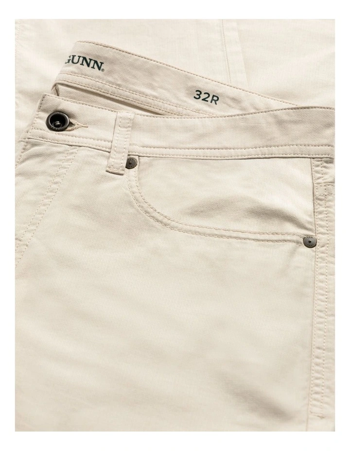 Gunn Straight Fit Jean Short Leg in Beige image 7