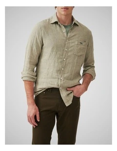 Coromandel Long Sleeve Sports Fit Shirt in Sage Grey