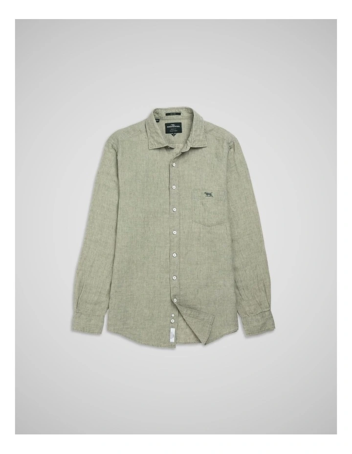 Coromandel Long Sleeve Sports Fit Shirt in Sage Grey image 4