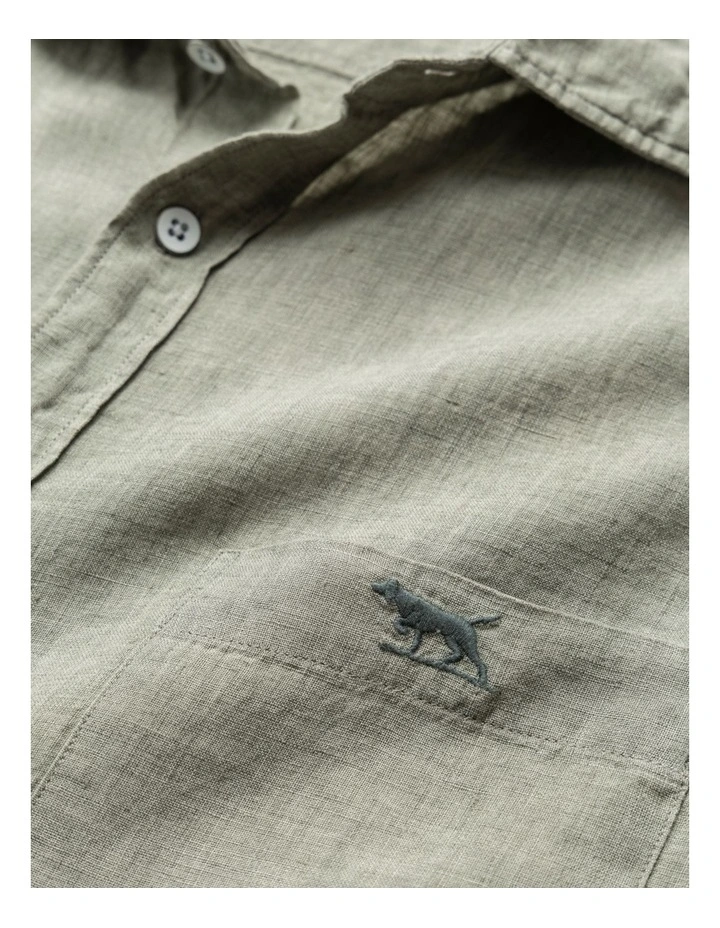 Coromandel Long Sleeve Sports Fit Shirt in Sage Grey image 5