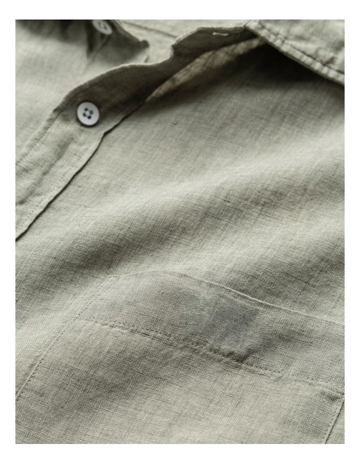 Coromandel Long Sleeve Sports Fit Shirt in Sage Grey image 5