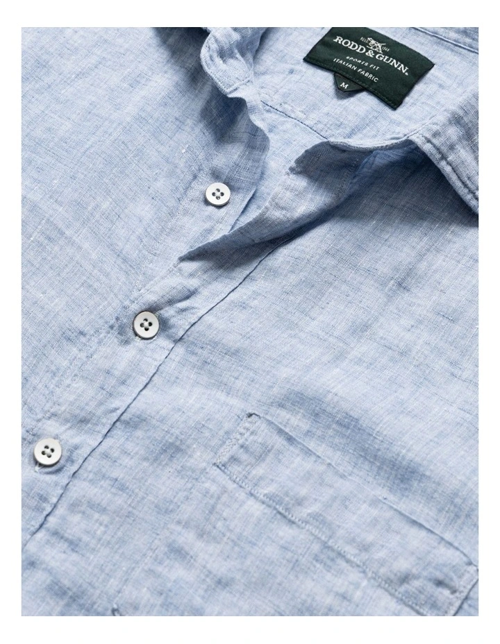 Coromandel Long Sleeve Sports Fit Shirt in Denim image 5