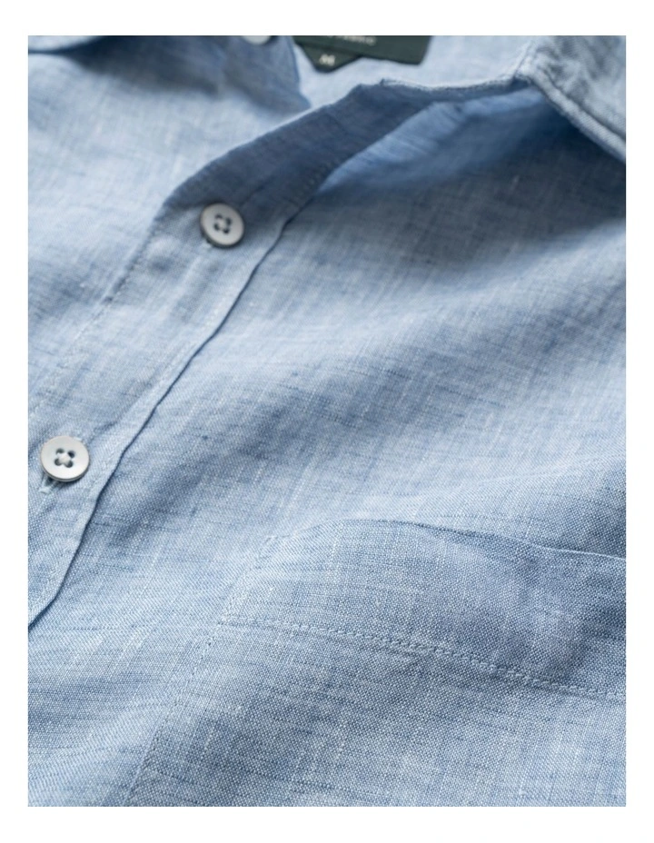 Coromandel Long Sleeve Sports Fit Shirt in Denim image 5