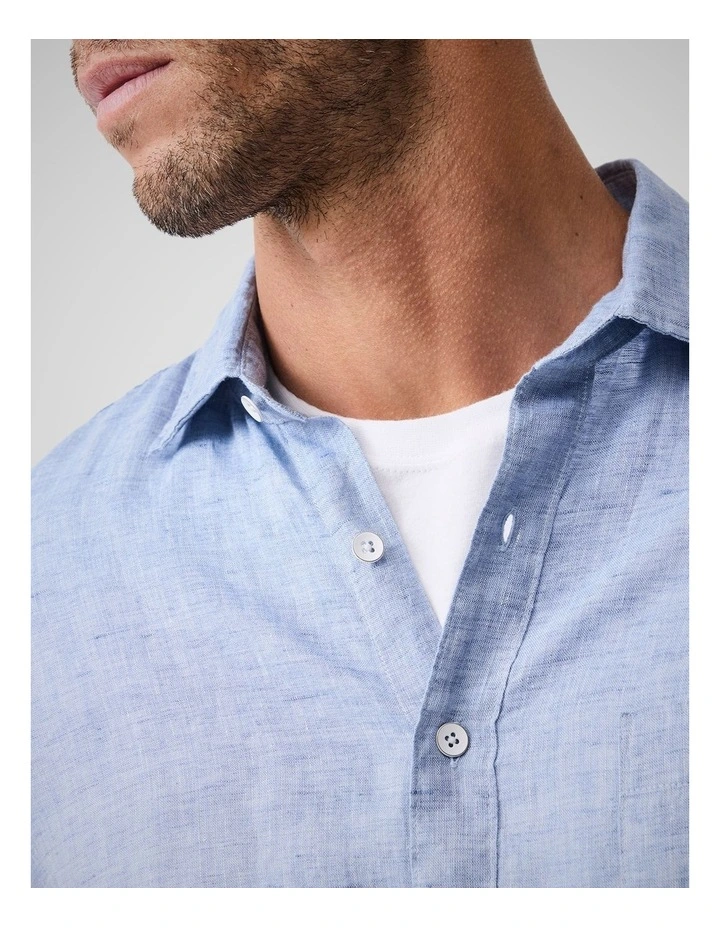 Coromandel Long Sleeve Sports Fit Shirt in Denim image 6