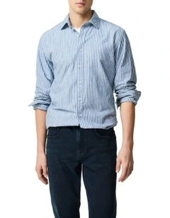 Fernside Long Sleeve Sports Fit Shirt in Chambray