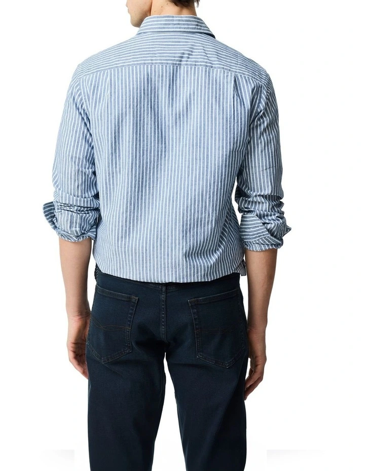 Fernside Long Sleeve Sports Fit Shirt in Chambray image 3
