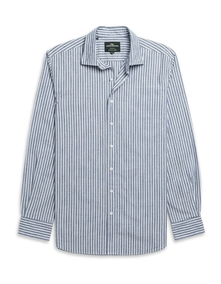 Fernside Long Sleeve Sports Fit Shirt in Chambray image 4