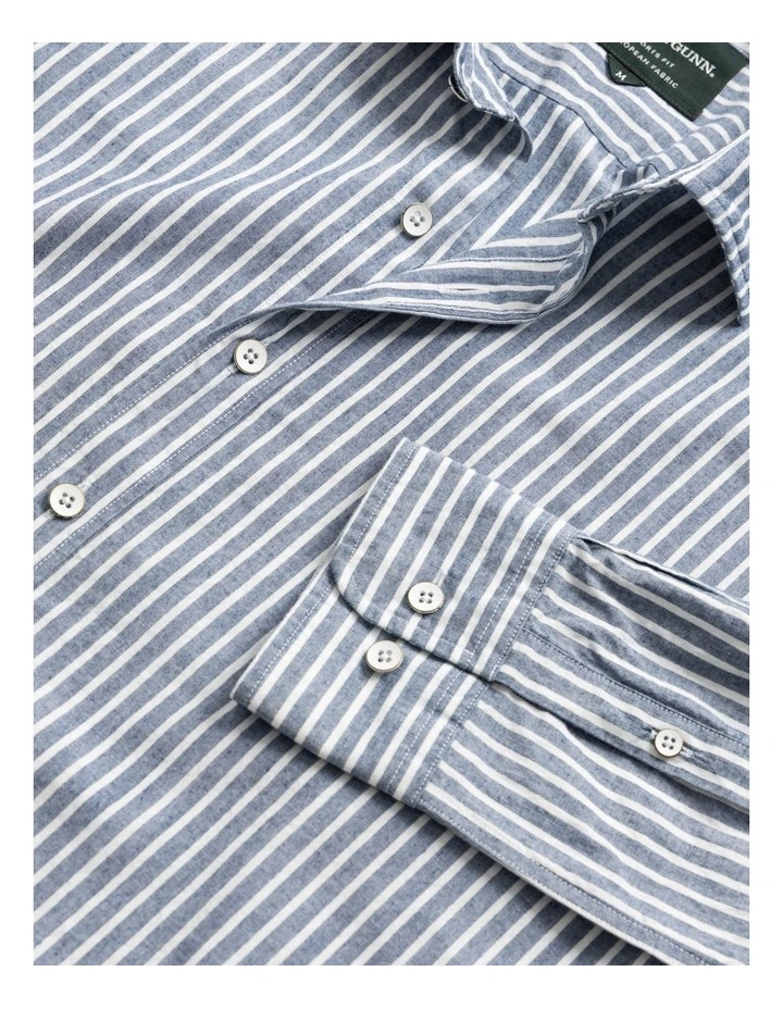 Fernside Long Sleeve Sports Fit Shirt in Chambray image 5