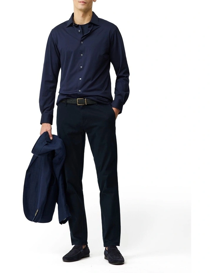 Ascot Park Long Sleeve Sports Fit Shirt in Ink image 2