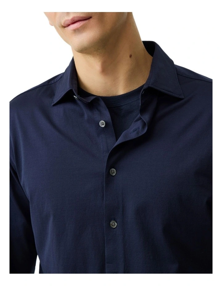 Ascot Park Long Sleeve Sports Fit Shirt in Ink image 4