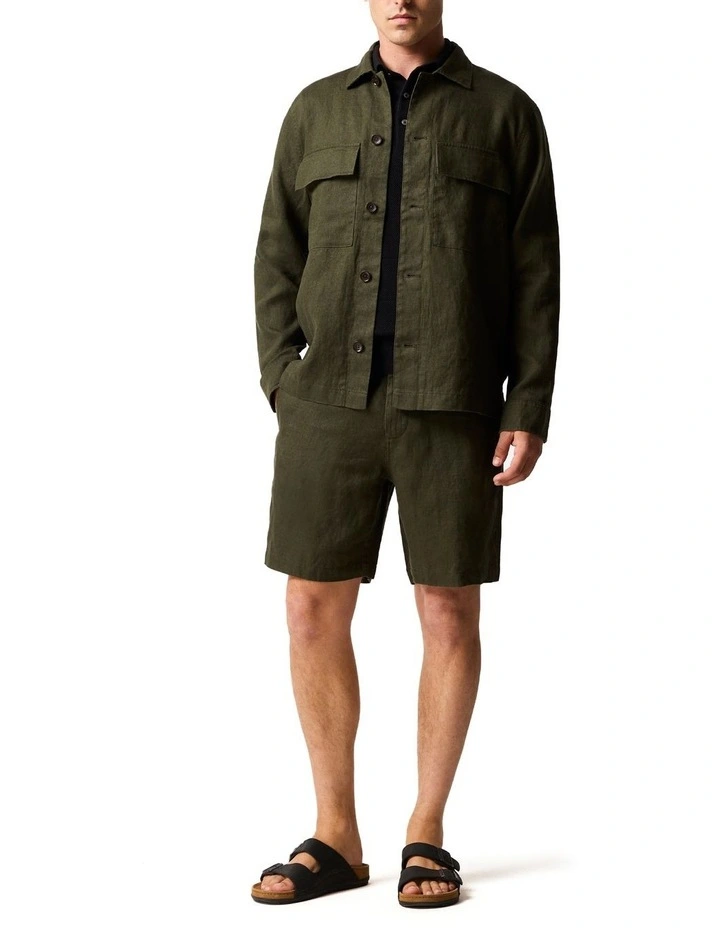 Resort Linen Shacket  in Marine image 2