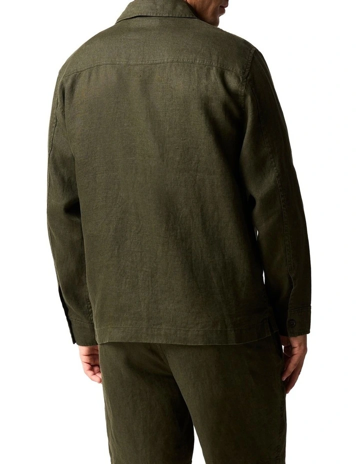 Resort Linen Shacket  in Marine image 3